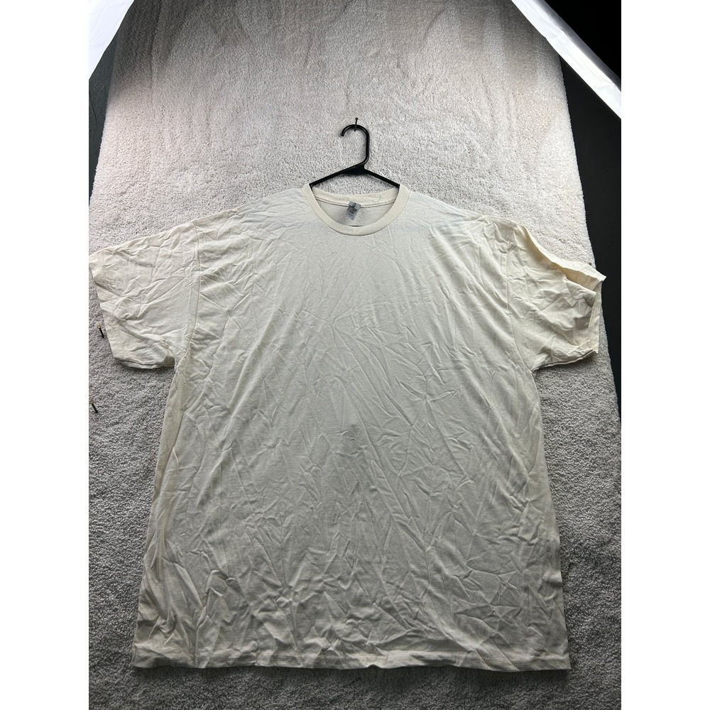 Gildan Men's T-Shirt Cream XL Heavy‎ Cotton Crew Neck